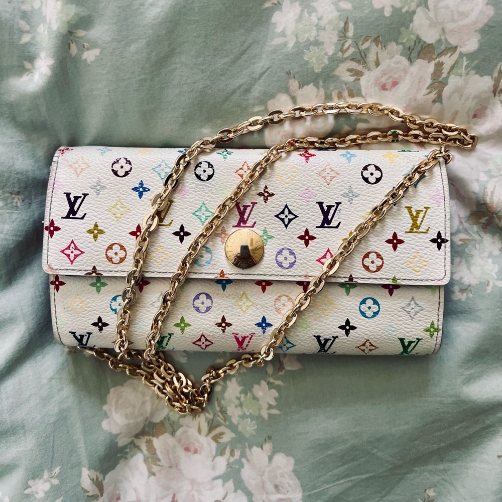Louis Vuitton Multicolor Monogram Wallet with Gold Chain - Picture 3 of 12